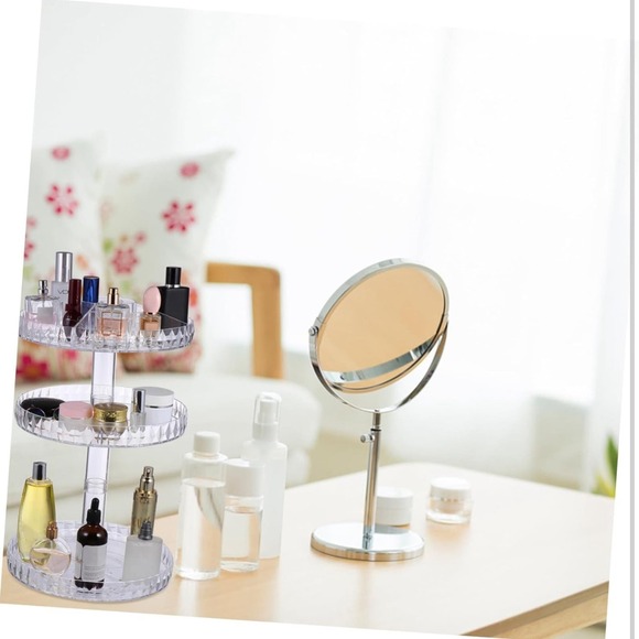 Acrylic 3 Tier Spinning Makeup Vanity Organizer Clear Rotating Storage Display - Picture 6 of 6